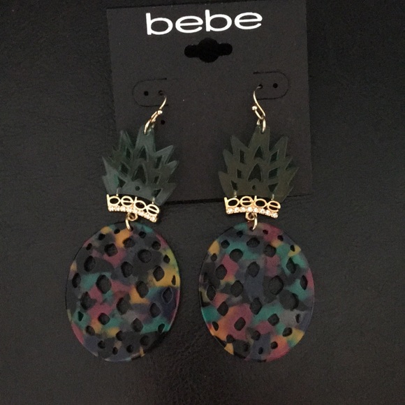 Host Pick* bebe pineapple multi color Earrings 3.5 - Picture 2 of 3